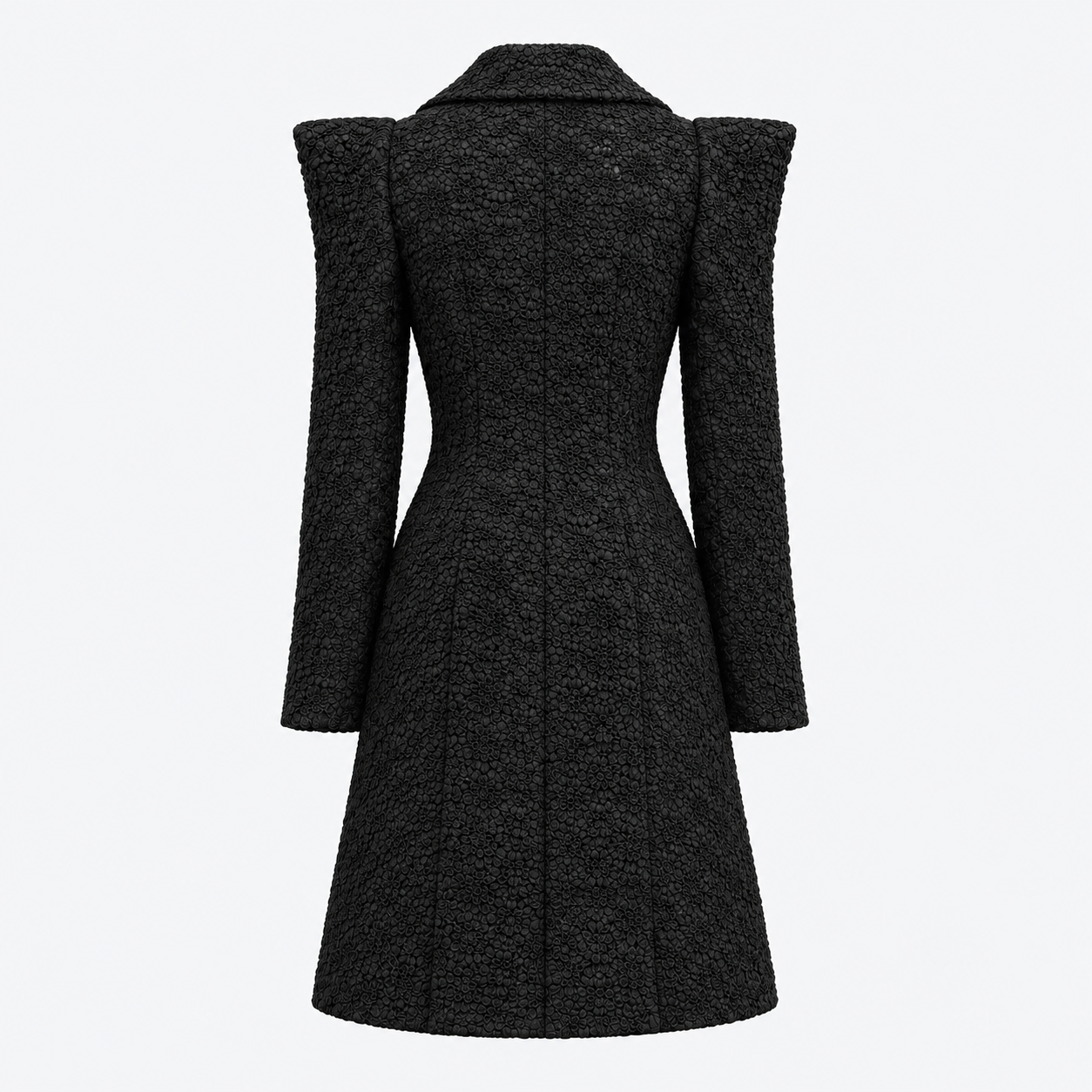 Manteau croisé noir — vue de dos — Daniel Baud