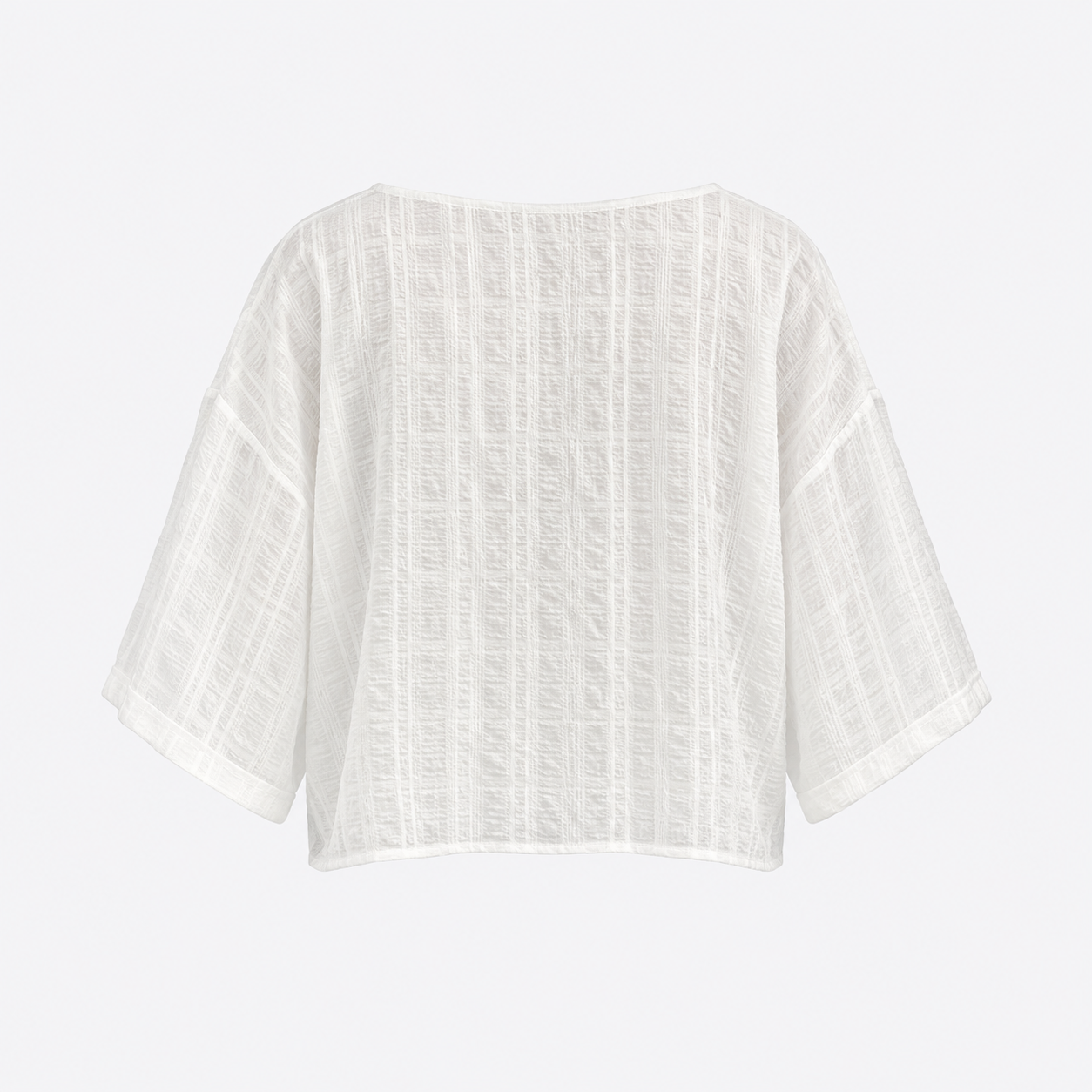 Blouse blanche à encolure bateau — vue de dos — Daniel Baud
