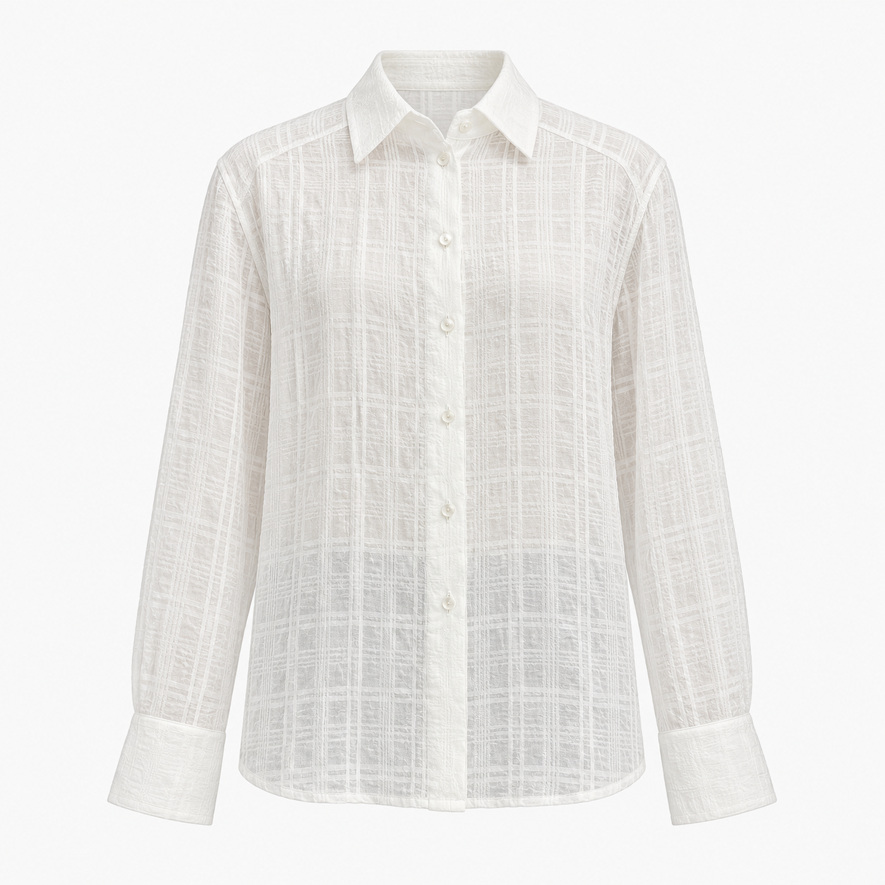 Chemise blanche à col classique — vue de face — Daniel Baud